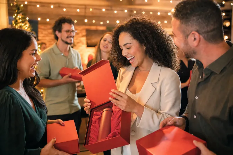 Kits Confraternização e Natal em uso
