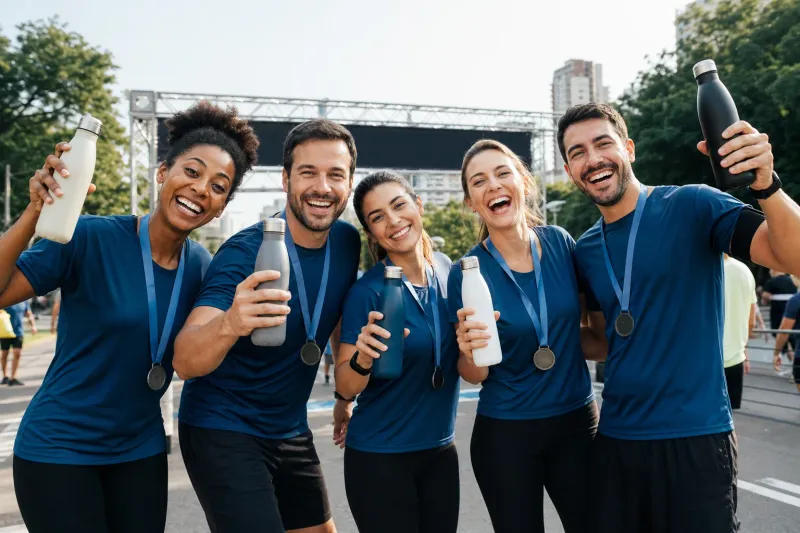 Kits Esporte e Corrida Corporativa em uso