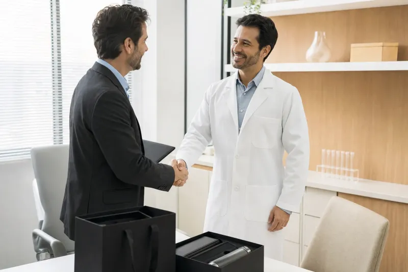 Kits para Representantes, Bancos e Seguros em uso