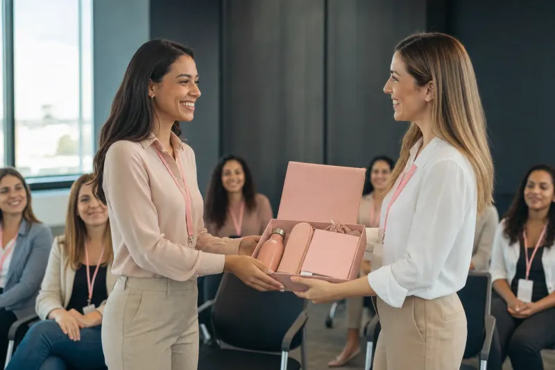 Kits Outubro Rosa em uso